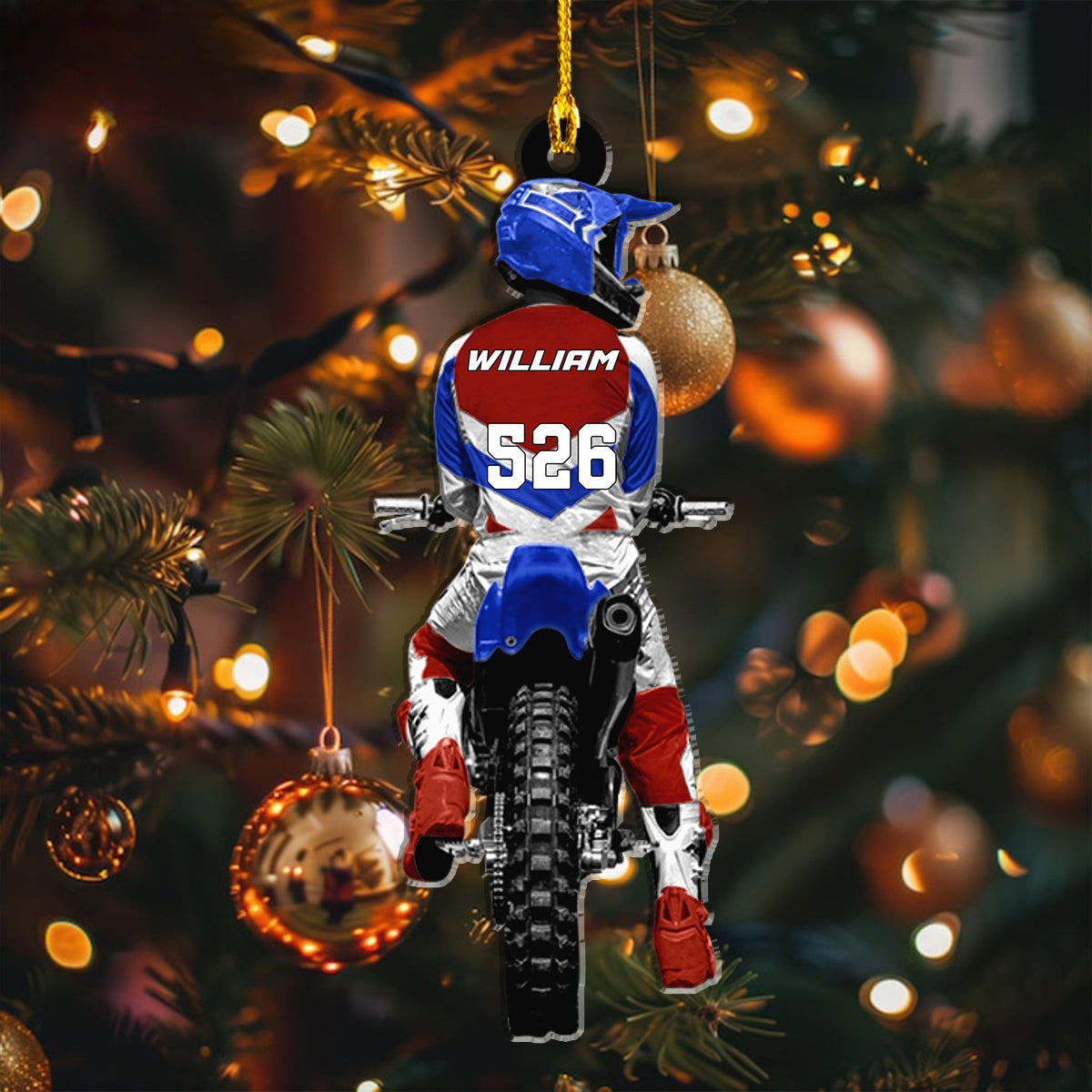 Motocross Racing Christmas Personalized Ornament - Gift For Motocross Racer, Motocross Lovers