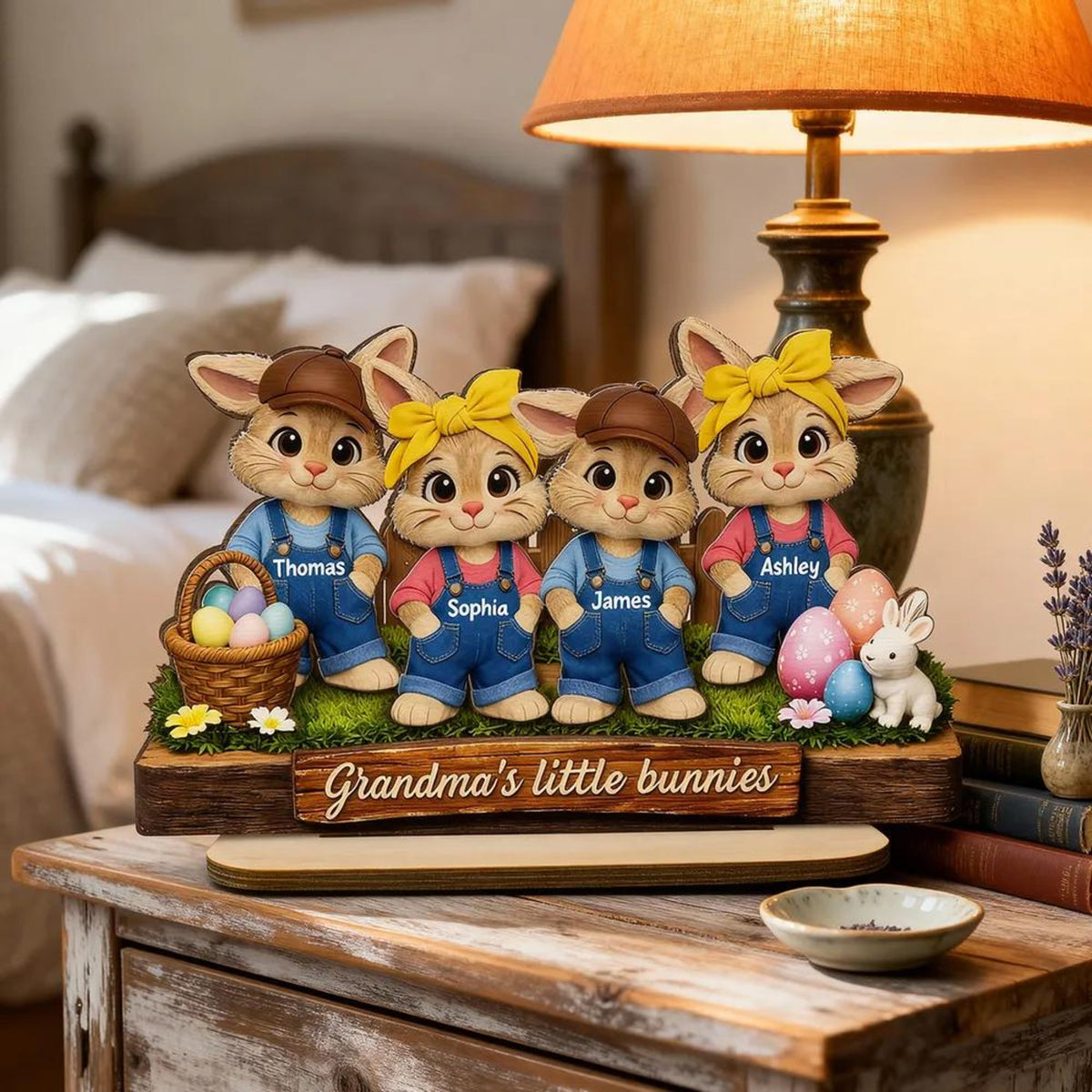 Personalized Grandma's Little Bunnies Wooden Plaque, Easter Gift For Grandma, Farmhouse Decor, Thanksgiving Plaque, Mothers Day