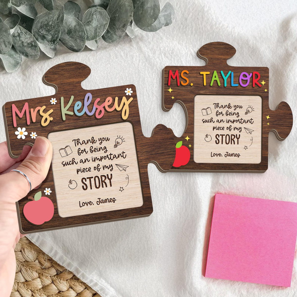 Personalized Teacher Gifts, Teacher Sticky Note Holder, Teacher Appreciation Gifts, Thank You Gifts For Teacher, Elementary Teacher Gift