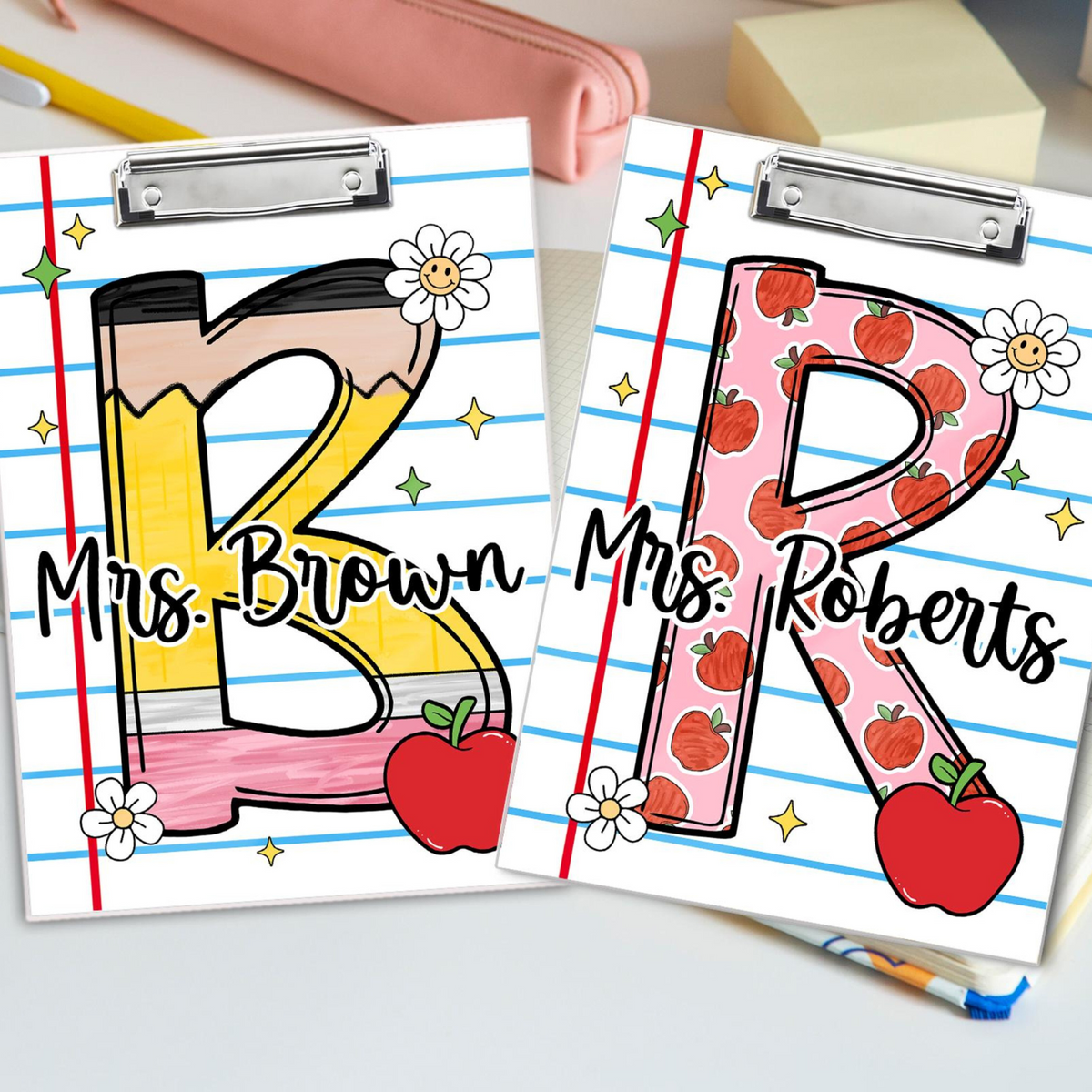 Personalized Teacher Clipboard, Custom Teacher Clipboard, Teacher Appreciation Gifts, Kindergarten Teacher Gift, Teacher Initial Name Gift