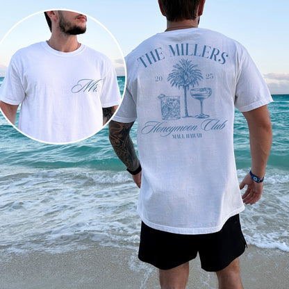 Custom Honeymoon Club Shirt, Couples Honeymoon Vacation T-shirts, Mr and Mrs Tee, Just Married Shirt Honeymoon, Gift For Newlywed