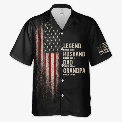 Dad Makes Life Brighter - Personalized Hawaiian Shirt - 250th Anniversary Father's Day Gifts For Dad, Grandpa