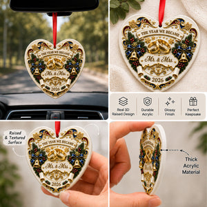 The Year We Became Mr & Mrs Ornament - Real 3D Raised Ornament