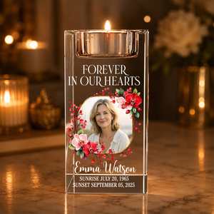 When You Miss Me Have No Fear Blessing - Personalized Crystal Candle Holder