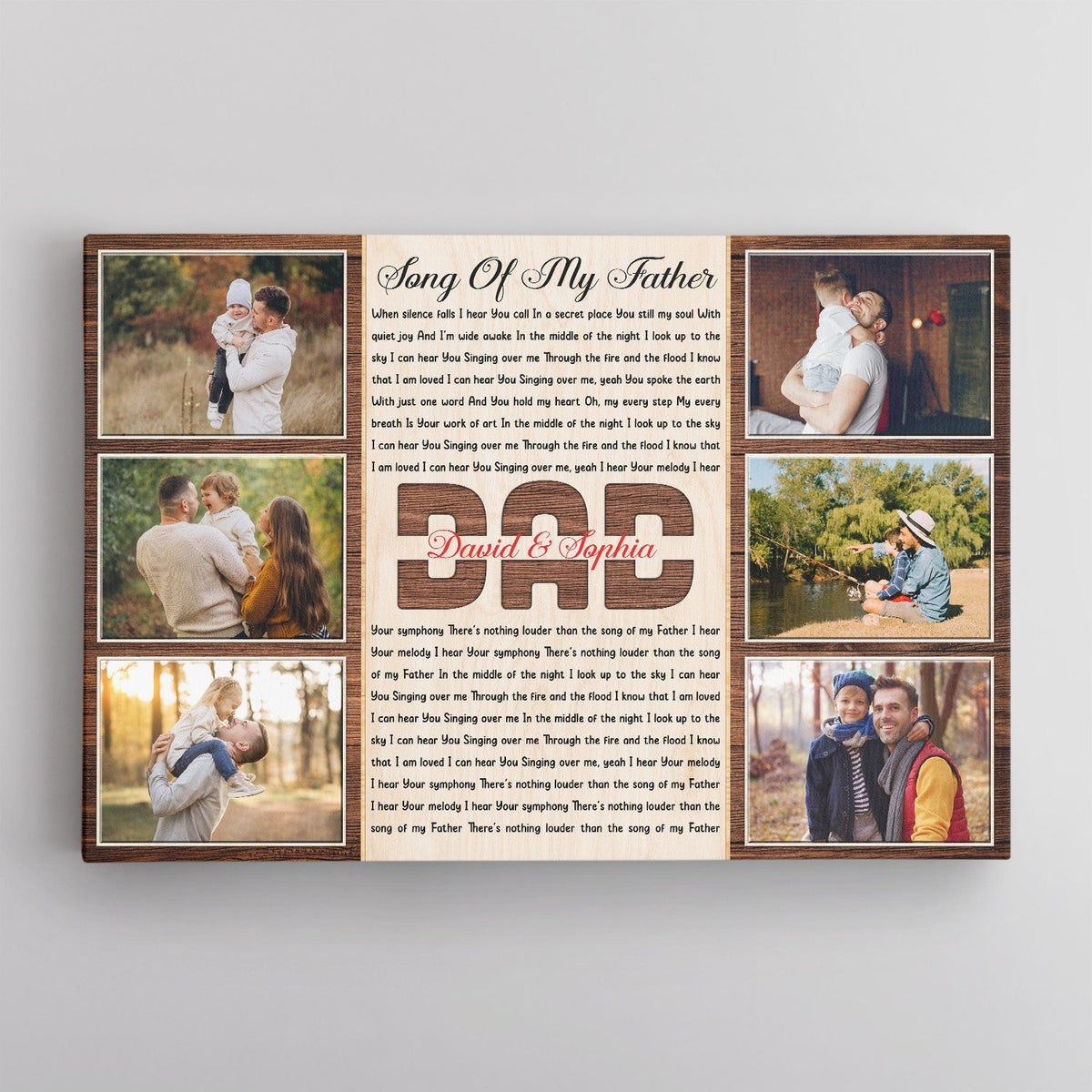 Song Of My Father Photo Collage - Personalized Canvas - Gift For Father, Father's Day. Birthday Gift