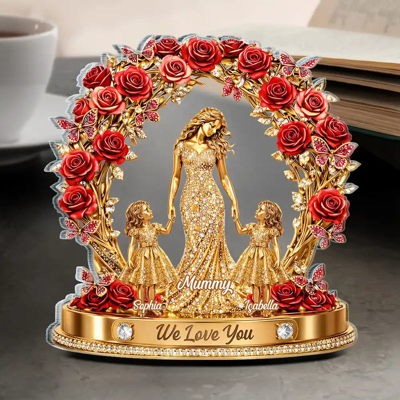 3D Effect Mom We Love You - Personalized Custom Shaped Acrylic Plaque
