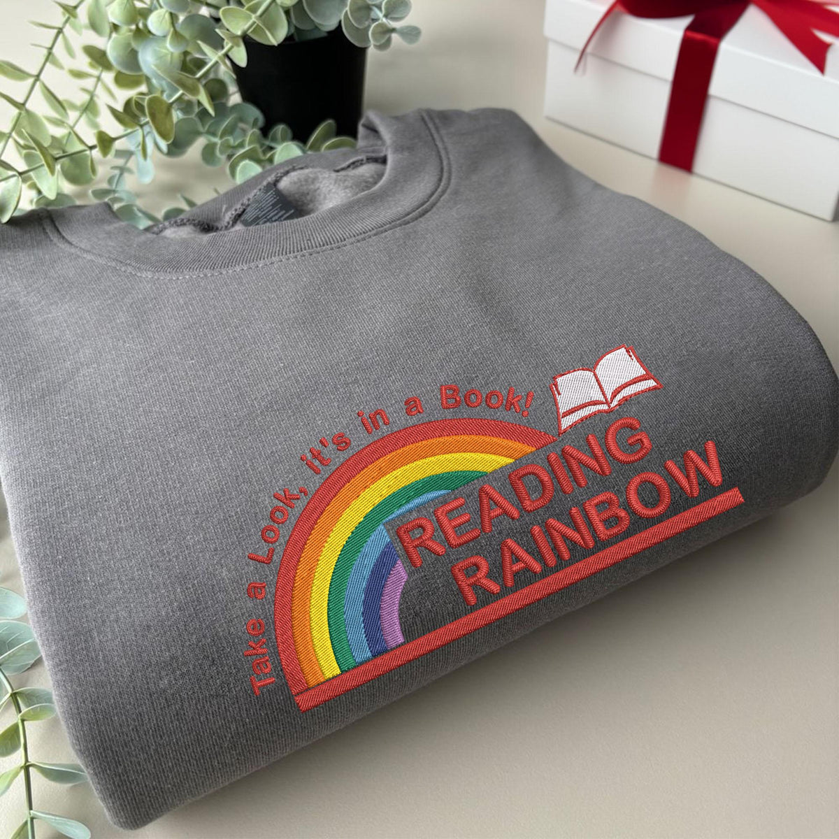Reading Rainbow Hoodie, Custom Embroidered Book Lover Sweatshirt, Librarian Hoodie, Teacher Appreciation Shirt, Gift For Teacher