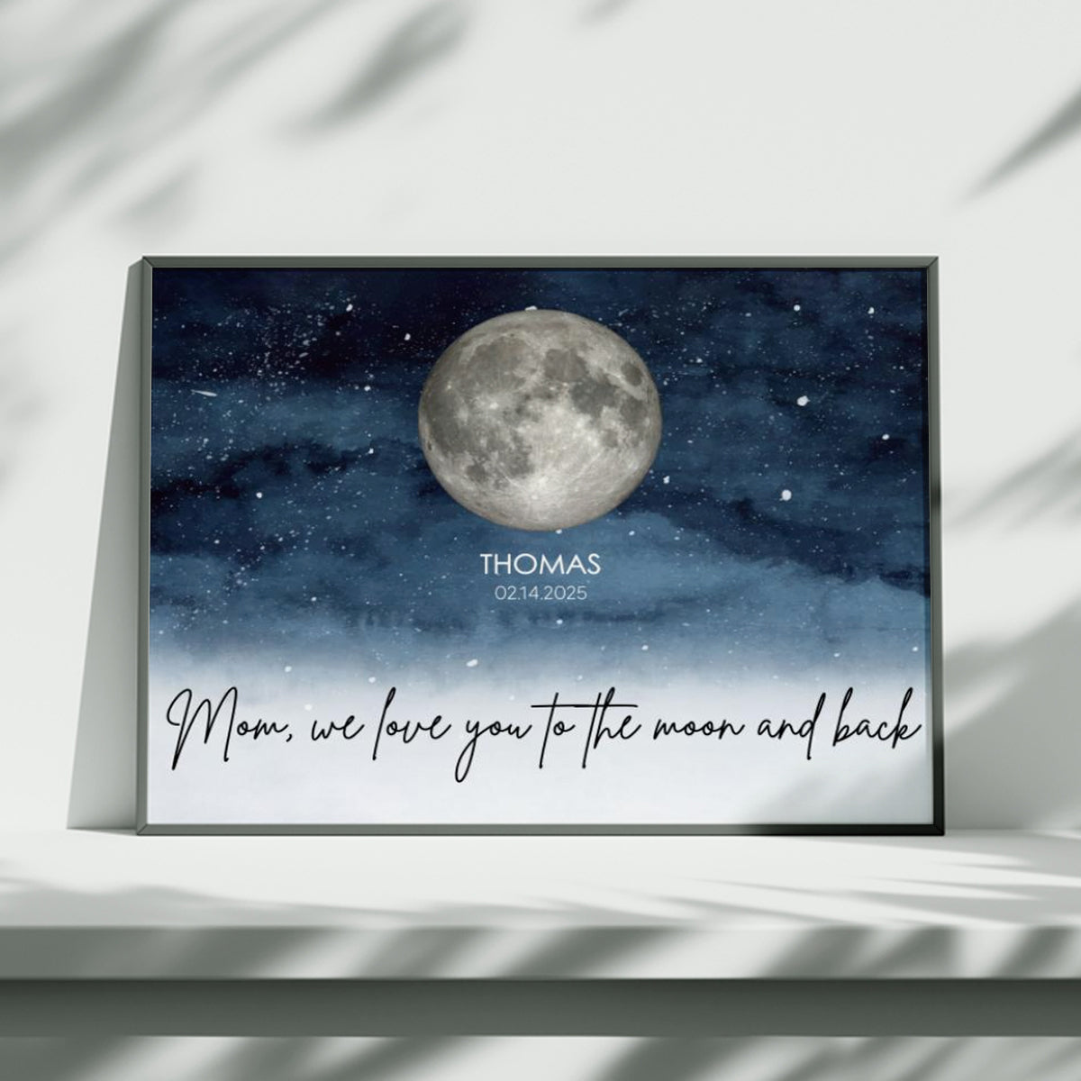 Starry Night The Day You Became Mom Custom Birth Moon Phase Personalized Canvas, Heartfelt Mother's Day Gift For Mom, Grandma