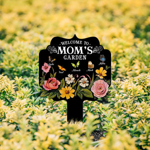 Personalized Garden Sign, Custom Mom's Garden Plaque, Butterfly Name Stake, Outdoor Yard Decor, Flower Sign, Family Gift, Nana's Blessings