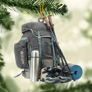 Hiking Bag - Personalized Acrylic Shape Ornament - Christmas Ornament For Hiking Lovers