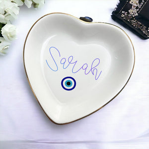 Personalized Evil Eye Birthday Ring Dish - Protection Gifts for Friend Bridesmaid Wedding Gifts