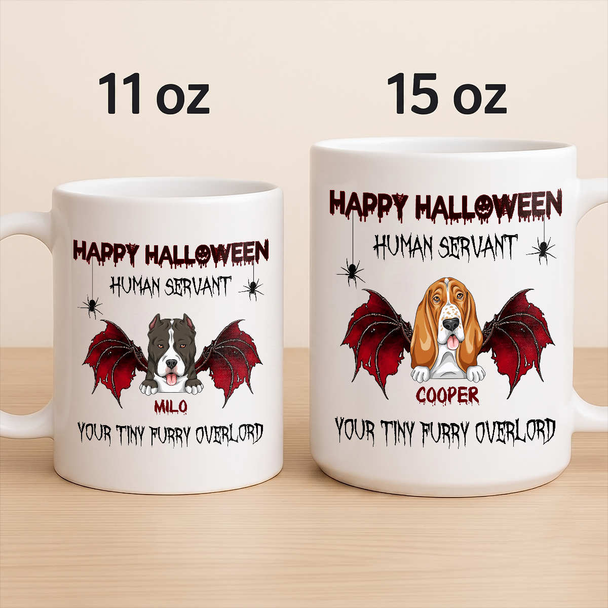 Happy Halloween Human Servant Personalized Custom Dog Mug