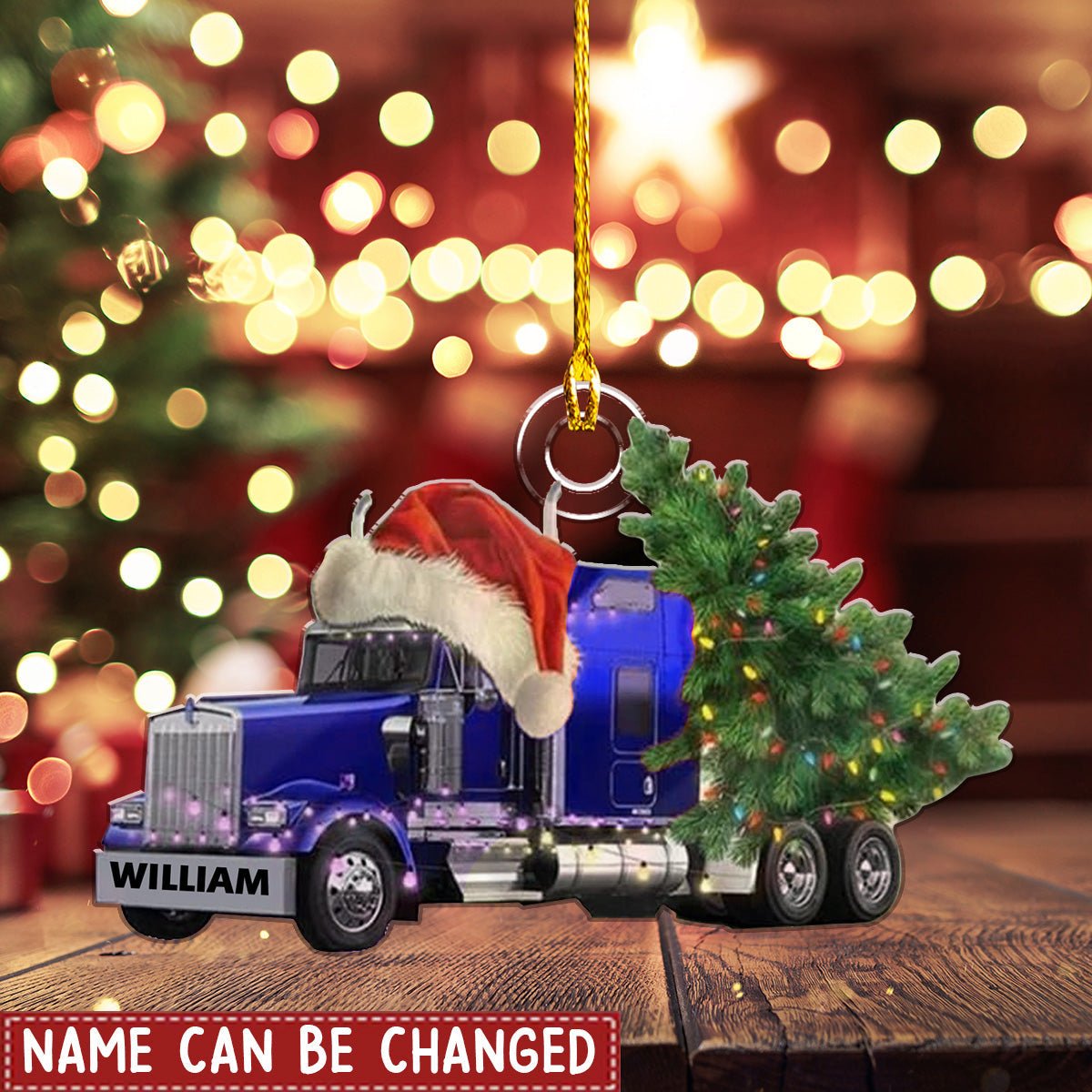 Trucker Christmas Tree - Personalized Acrylic Ornament - Christmas Gift For Trucker