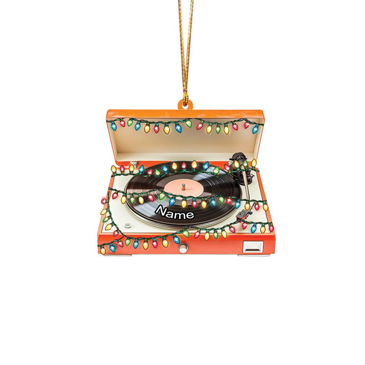 Personalized Record Player Ornament, Vinyl Record Player Christmas Ornament, Musician Ornament, Music Room Holiday Ornament