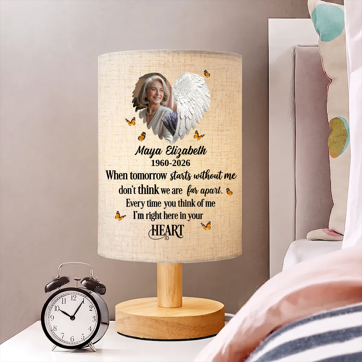 When You Miss Me Have No Fear Memorial Personalized Fabric Lamp