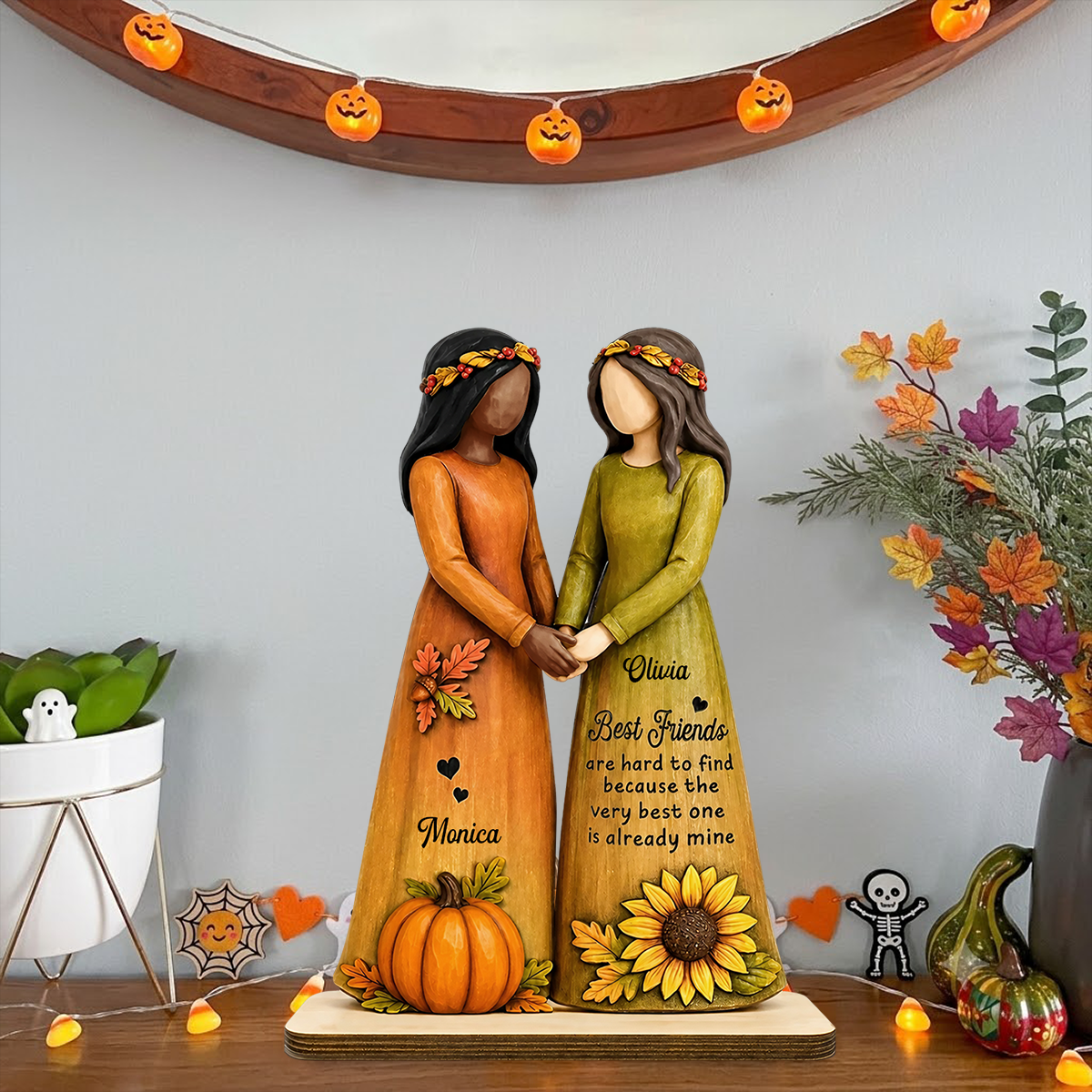 Fall Season Best Friends Are Hard To Find - Personalized Wooden Plaque - Gift For Soul Sister, Bestie, Friends