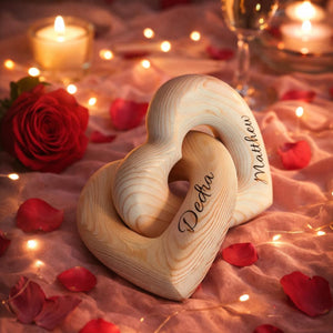Valentine's Day Gift with Custom Names, Personalized Infinity Heart Sculpture, Romantic Couple Keepsake, Anniversary Present for Him Her