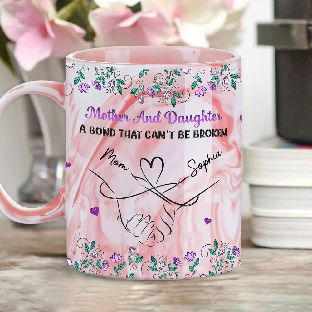 Mother And Daughter Relationship - Personalized Marble Mug - Mother's Day Gift