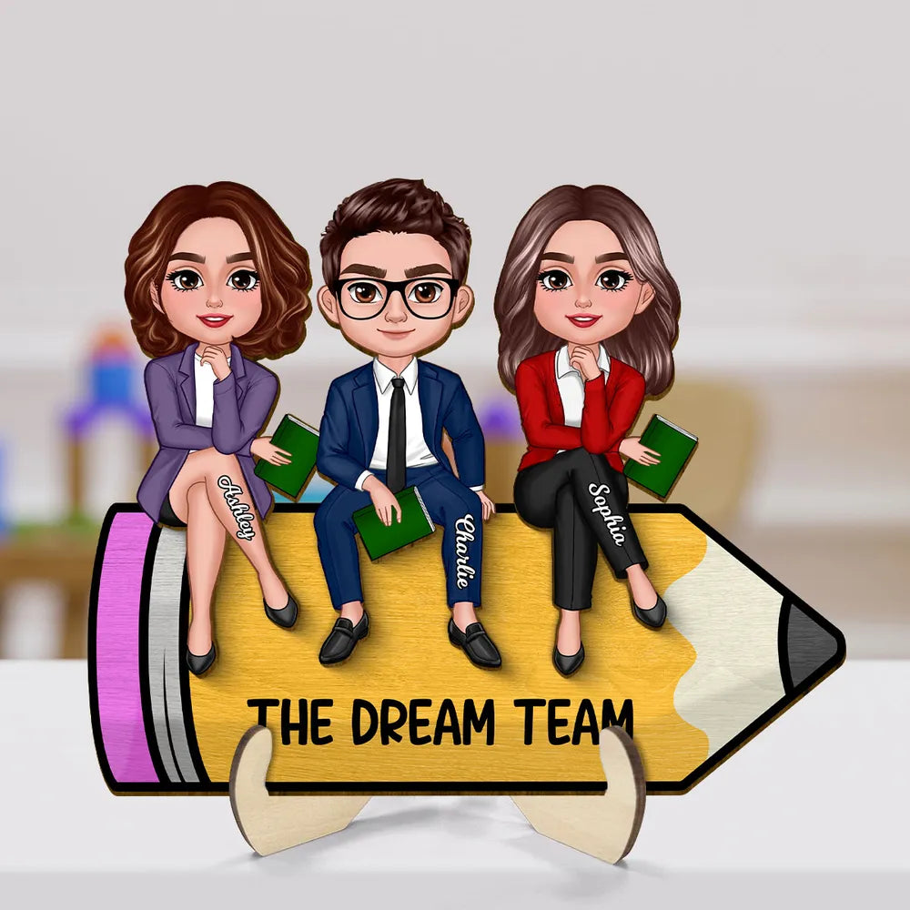 Best Friends Teaching Together - Personalized Wooden Plaque - Gift For Teacher, Gift For Colleagues, Back To School Gift