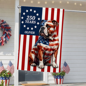 Betsy Ross Bulldog Patriotic Flag for 250 Years of America Anniversary