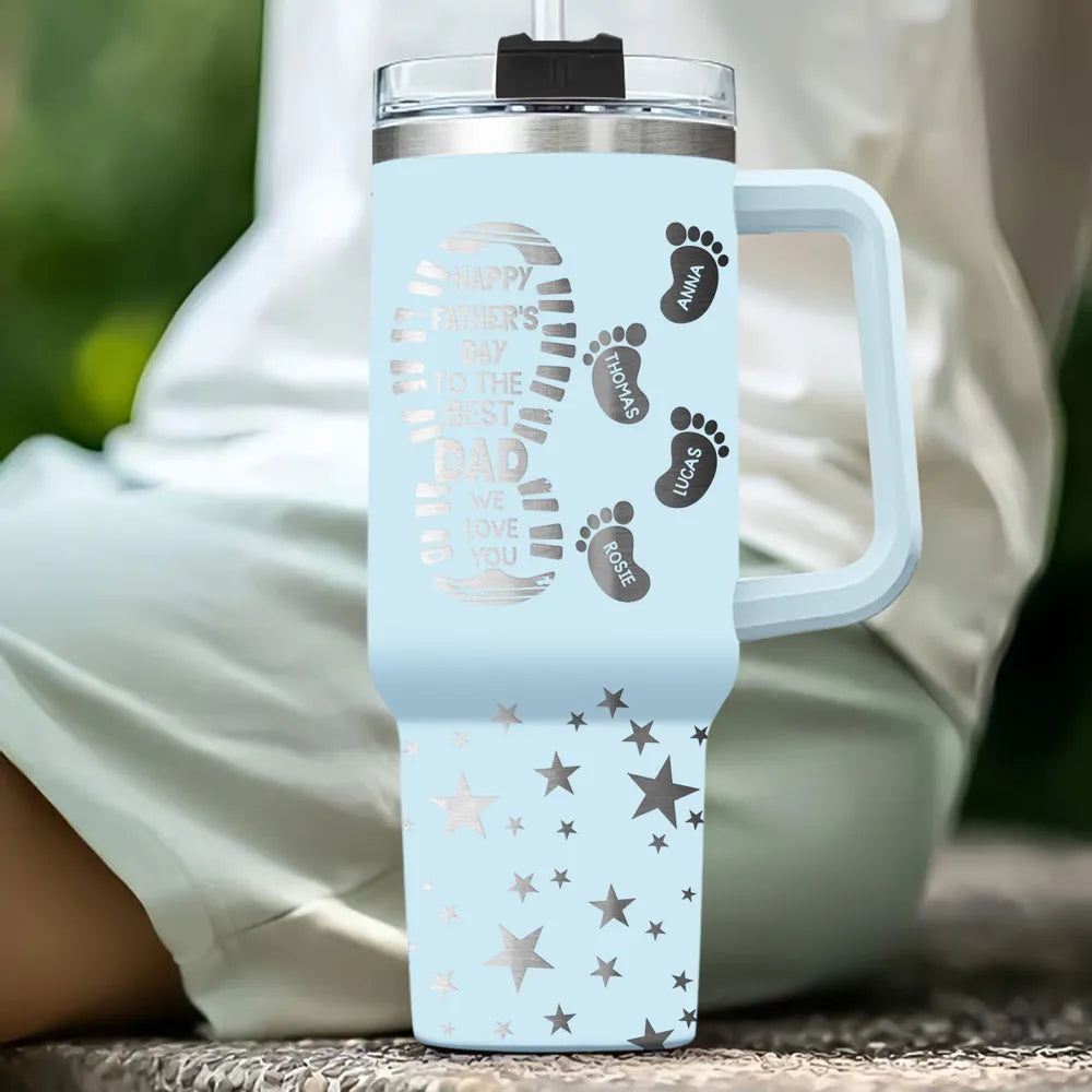 Happy Father's Day To The Best Dad - Personalized 40oz Stainless Steel Tumbler - Gift For Dad, Father's Day Gift