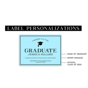 Custom Graduation Prosecco Bottle Label, Prosecco Bottle Label, Prosecco Bottle Sticker, Graduation Favors, Custom Prosecco Label