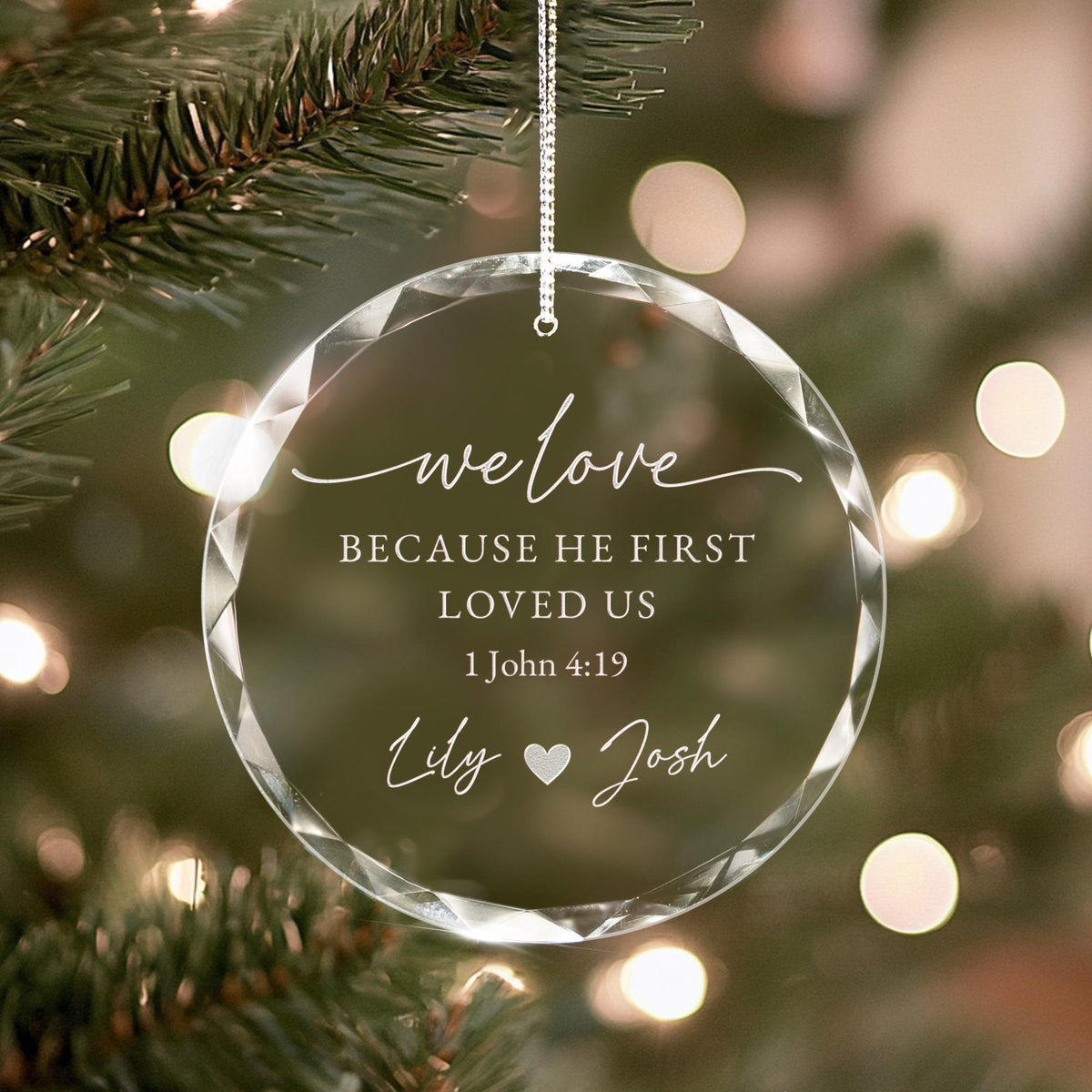 Personalized Christian Wedding Ornament, Custom Bible Verse Ornament, Our First Christmas Wedding, Couple Engagement Gifts