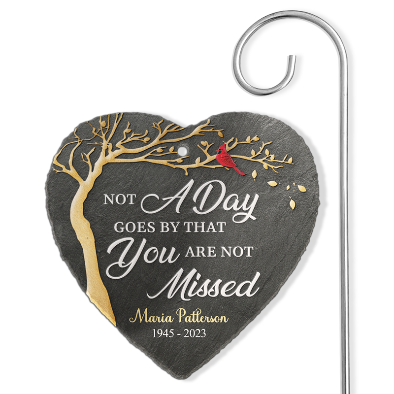 Not A Day Goes By That You Are Not Missed Red Cardinal - Personalized Garden Stake - Memorial Gift
