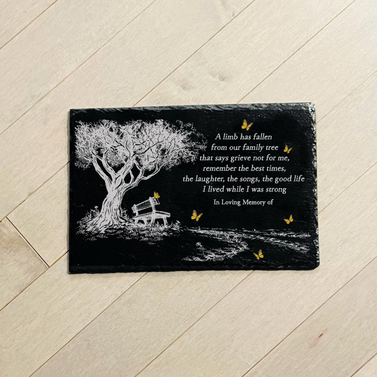 A Limb Has Fallen, Yellow Butterflies Sympathy Gift, Keepsake, Remembrance, Bereavement Gift, Loss of a Loved One