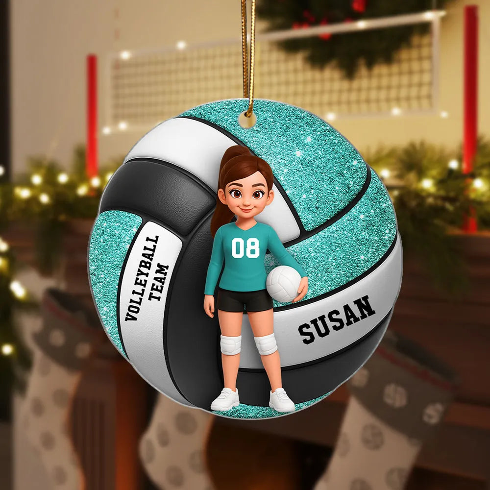 Volleyball Girl 3D Effect Printed - Personalized Acrylic Ornament - Christmas Gift For Volleyball Players, Volleyball Lovers