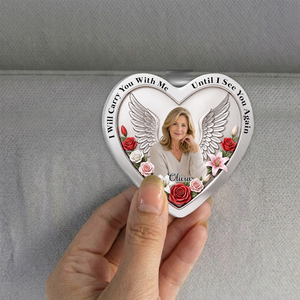 I Will Carry You With Me Until I See You Again - Personalized Heart Ornament