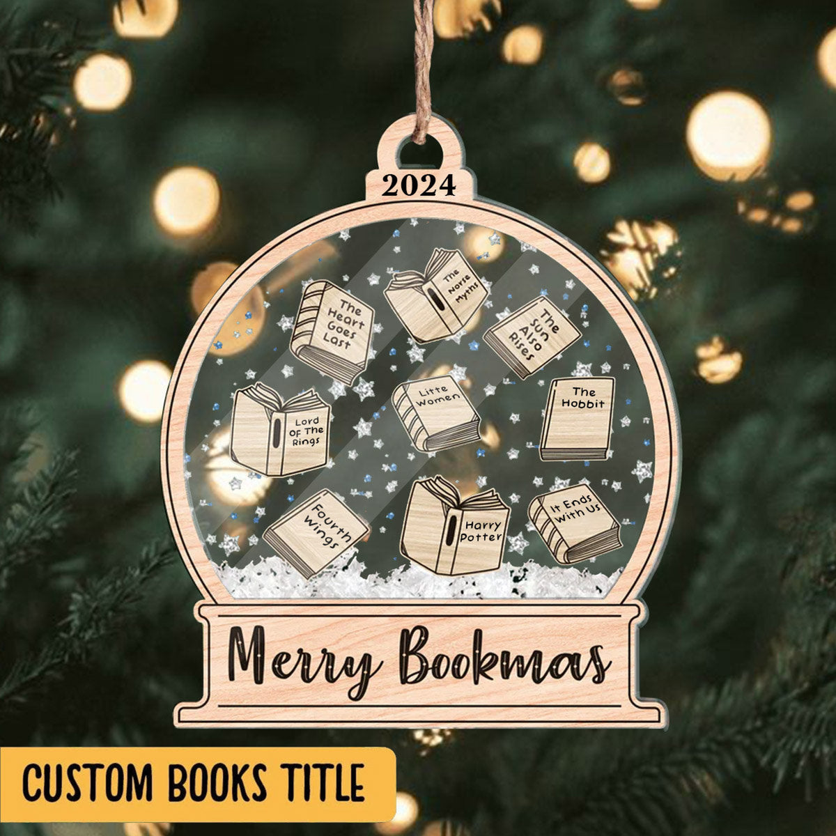 Custom bookmark shaker ornament, Custom books , book lover gift, Reader gift, Custom book club gift, book ornament Christmas, bookish gift