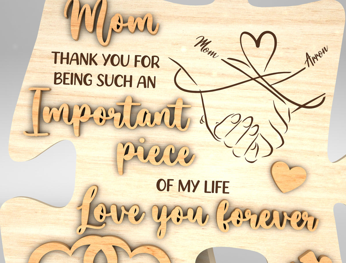 Mom & Kid Hold Hands Forever - Personalized Picture Frame - Gift For Mom, Mother's Day Gift