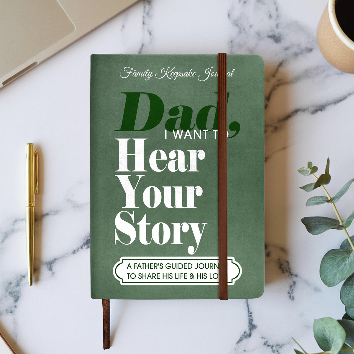 Dad I Want to Hear Your Story Leather Journal, Personalized Father's Guided Memory Keepsake Book, Father's Day Gift, Birthday Gift for Dad