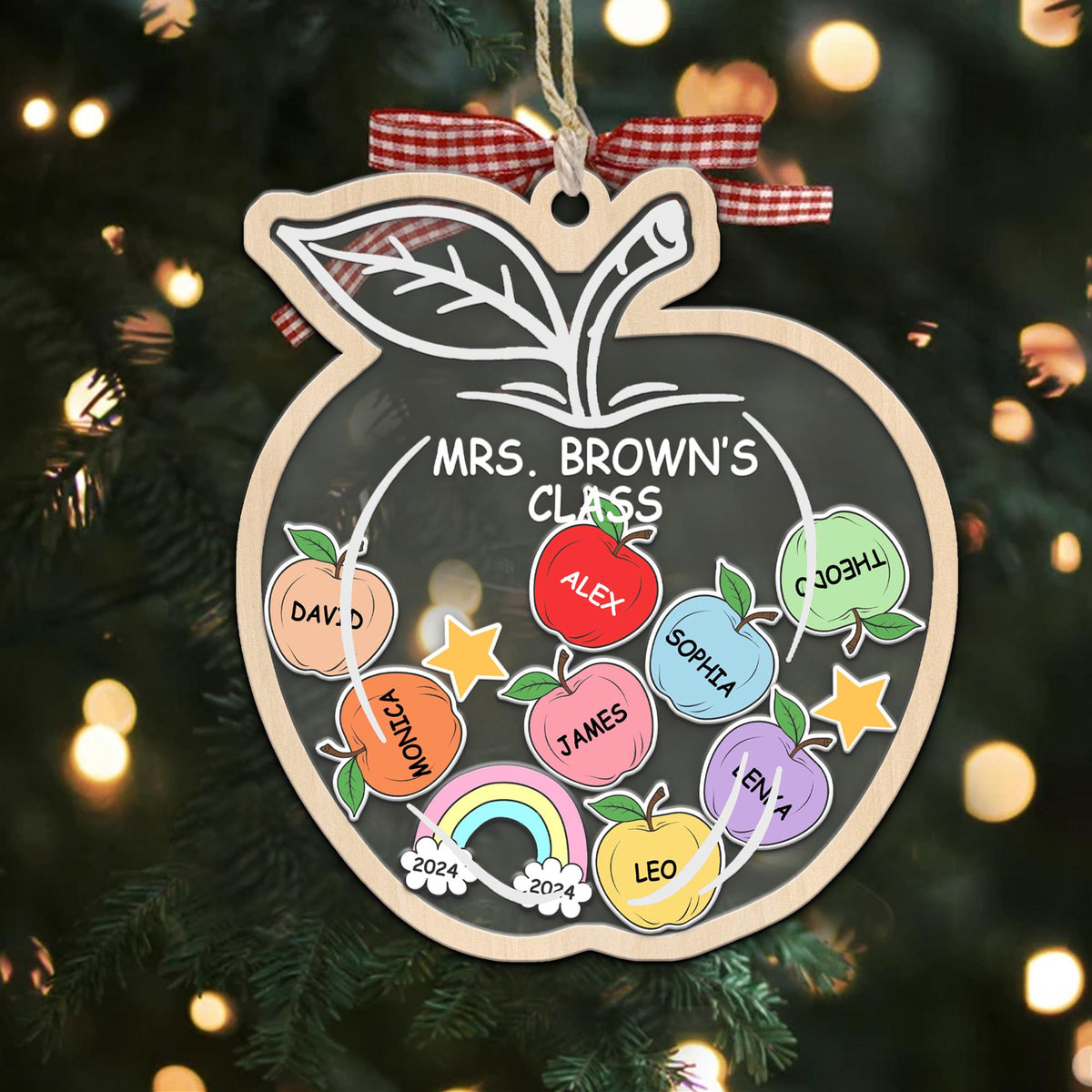 Christmas Teacher - Personalized 4D Shaker Ornament - Christmas Gift For Teacher