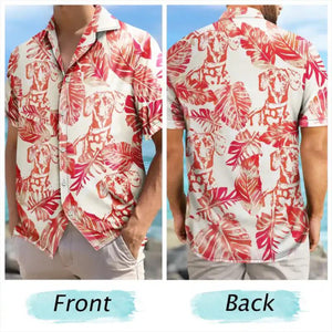 Custom Photo Pencil Drawing Palm Leaf Vacation Vibe - Personalized Hawaiian Shirt, Gift For Family Members, Summer Gift