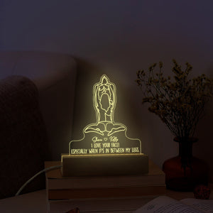 Adult Humor LED Light, Valentines Day Gift For Him, I Love Your Face, Custom Night Light Valentines Day LED Light Wooden Base, Gift For Boyfriend