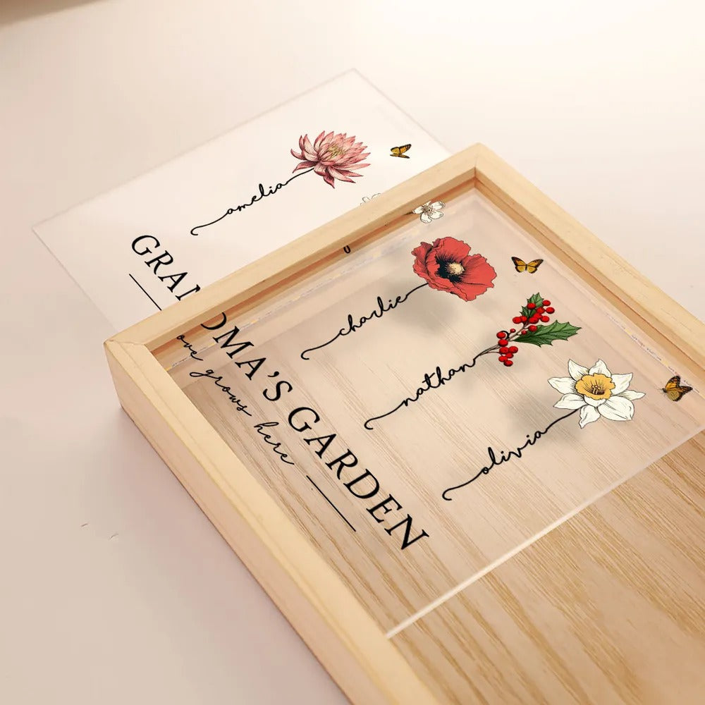 Grandma Mom's Love Grows Here - Personalized Light Frame - Gift For Grandma, Mommy, Mother's Day, Birthday Gift