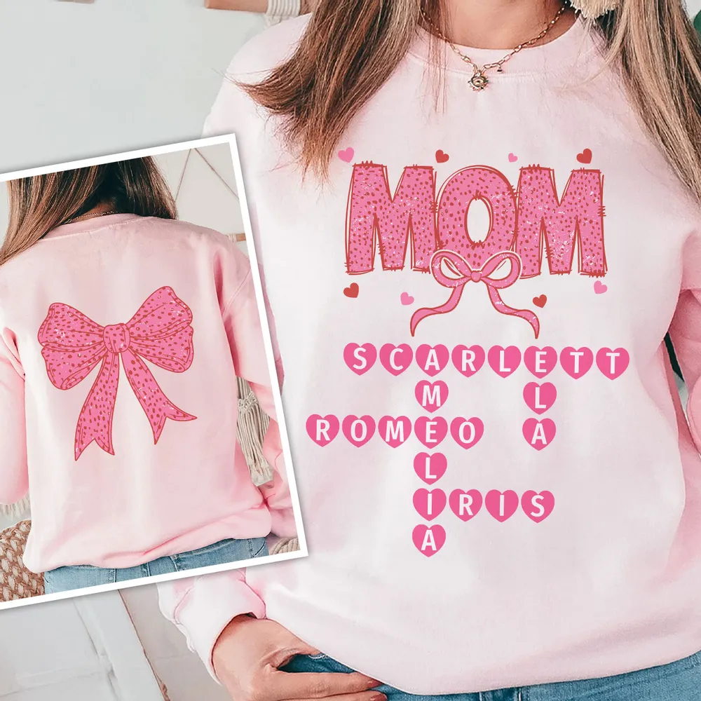 Pink Coquette Crossword Puzzle Mom - Personalized Apparel - Gift For Mom, Mother's Day, Birthday Gift
