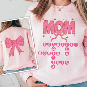 Pink Coquette Crossword Puzzle Mom - Personalized Apparel - Gift For Mom, Mother's Day, Birthday Gift