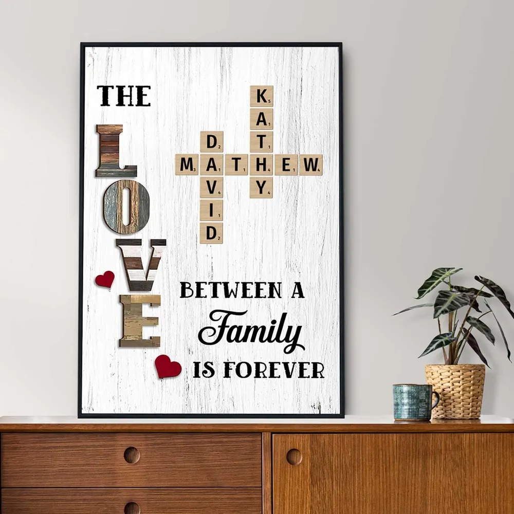 The Love Between A Mother & Daughters Is Forever - Personalized Canvas - Gift For Mom, Mother's Day, BirthDay Gift