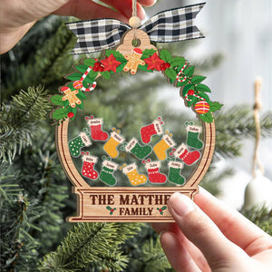 Christmas Stockings Family - Personalized 4D Shaker Ornament - Christmas Gift For Family