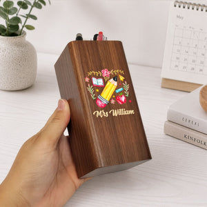 Teacher Appreciation - Personalized Pen Holder With Clock - Gift For Teacher, Back To School Gift