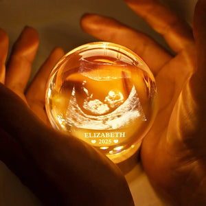 Custom Photo Baby Ultrasound - Personalized Crystal Ball LED Night Light - Memorial Gift For Family