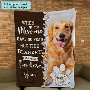 Hug This Blanket And Know I'm Here - Personalized Pet Photo Blanket