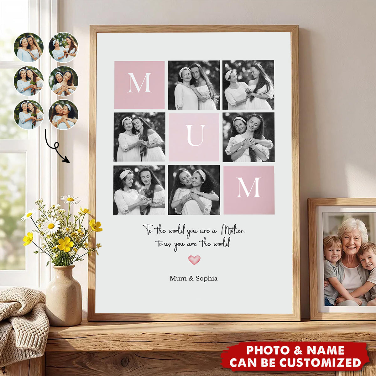Personalized Mum or Mom Photo Poster - Mother s Day Gift from Son or Daughter