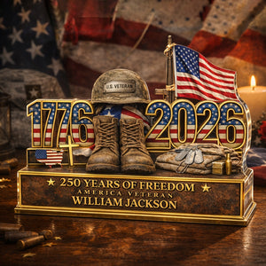 Personalized 250 Years Of Freedom 1776 2026 Acrylic Block Plaque - Veteran Gift