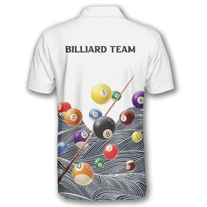 Personalized Retro Pattern Custom Billiard Ball Polo Shirt For Team ...