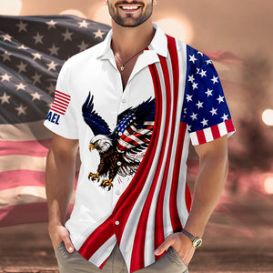 Custom Name American Pride Patriotic 250th Anniversary Eagle Hawaii Shirt