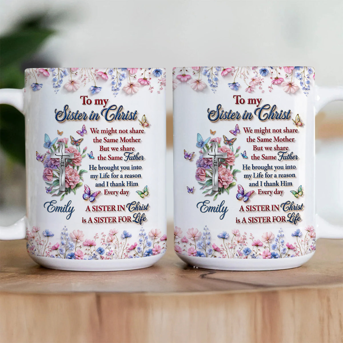 To My Sister In Christ, Personalized Ceramic Coffee Mug, Gift For Soul Sister